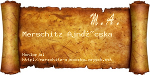 Merschitz Ajnácska névjegykártya